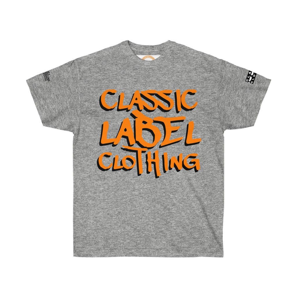 Classic Label Clothing Ultra Cotton Logo Tee (ORANGE & BLACK)