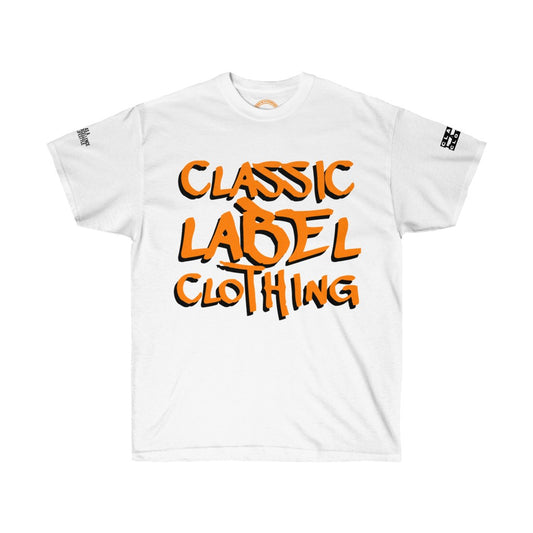 Classic Label Clothing Ultra Cotton Logo Tee (ORANGE & BLACK)