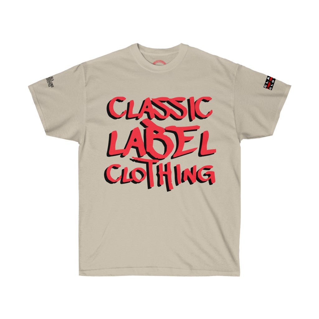 Classic Label Clothing Ultra Cotton Logo Tee (RED & BLACK)