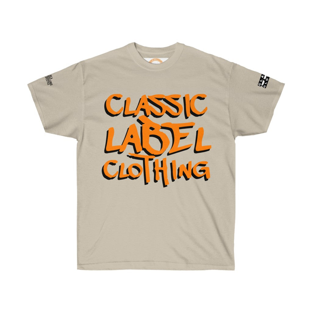 Classic Label Clothing Ultra Cotton Logo Tee (ORANGE & BLACK)