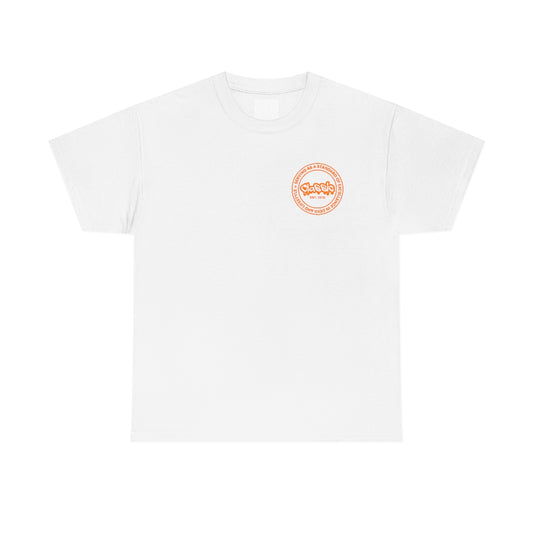 Orange Logo White Tee