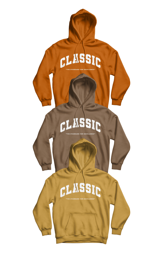 "Classic" Hoodie 3-Pack (Burnt Orange, Pecan & Mustard)