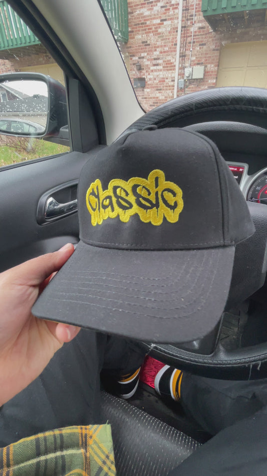 Black & Yellow Golfer Hat (SnapBack)