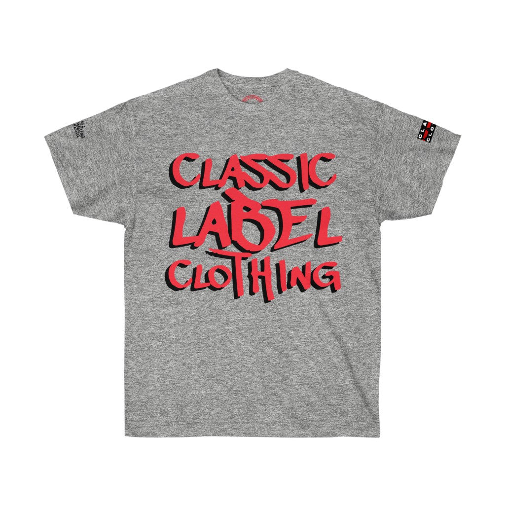 Classic Label Clothing Ultra Cotton Logo Tee (RED & BLACK)