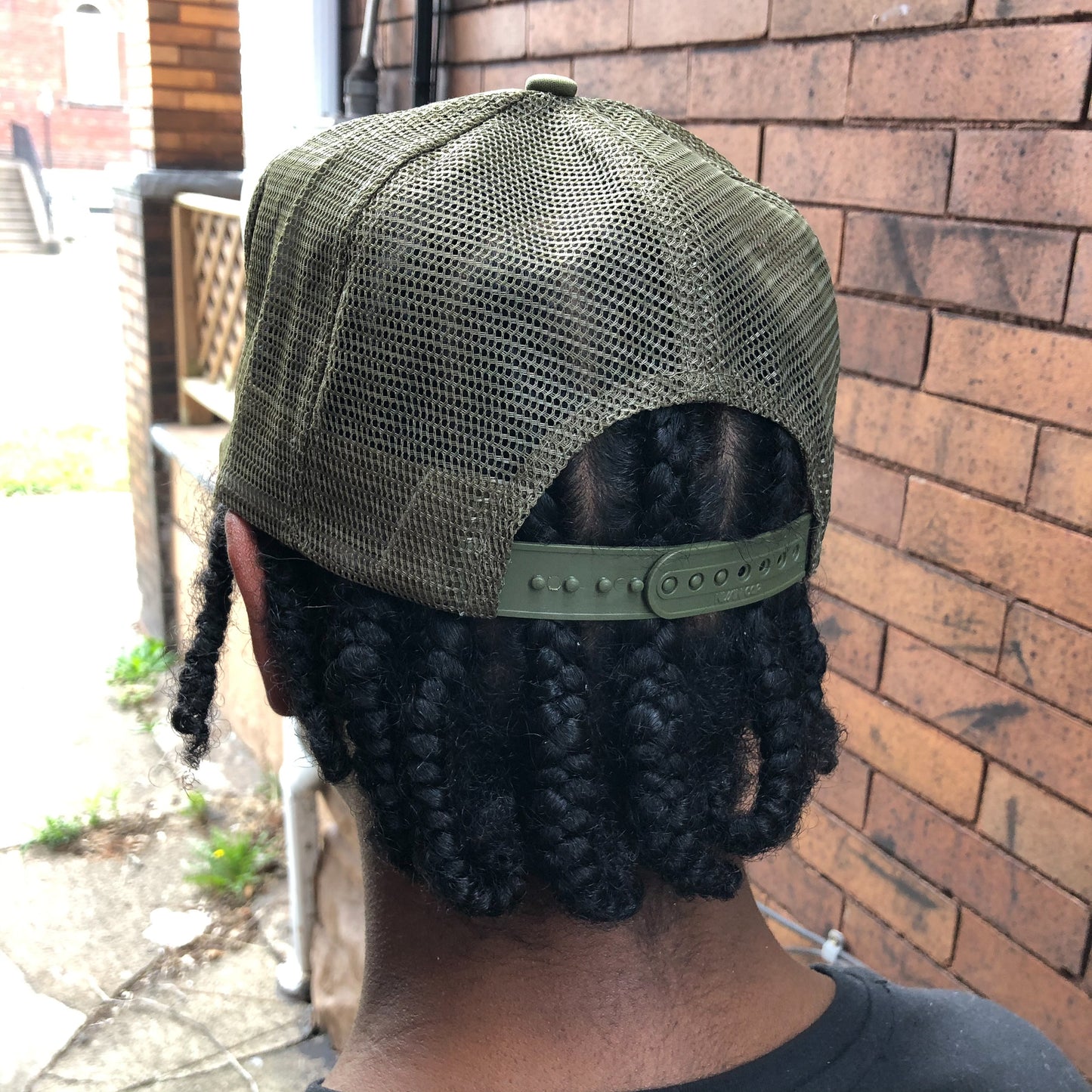 Olive Classic Trucker Hat (Tan Stitching)