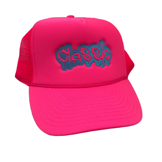 Neon Pink Classic Trucker Hat